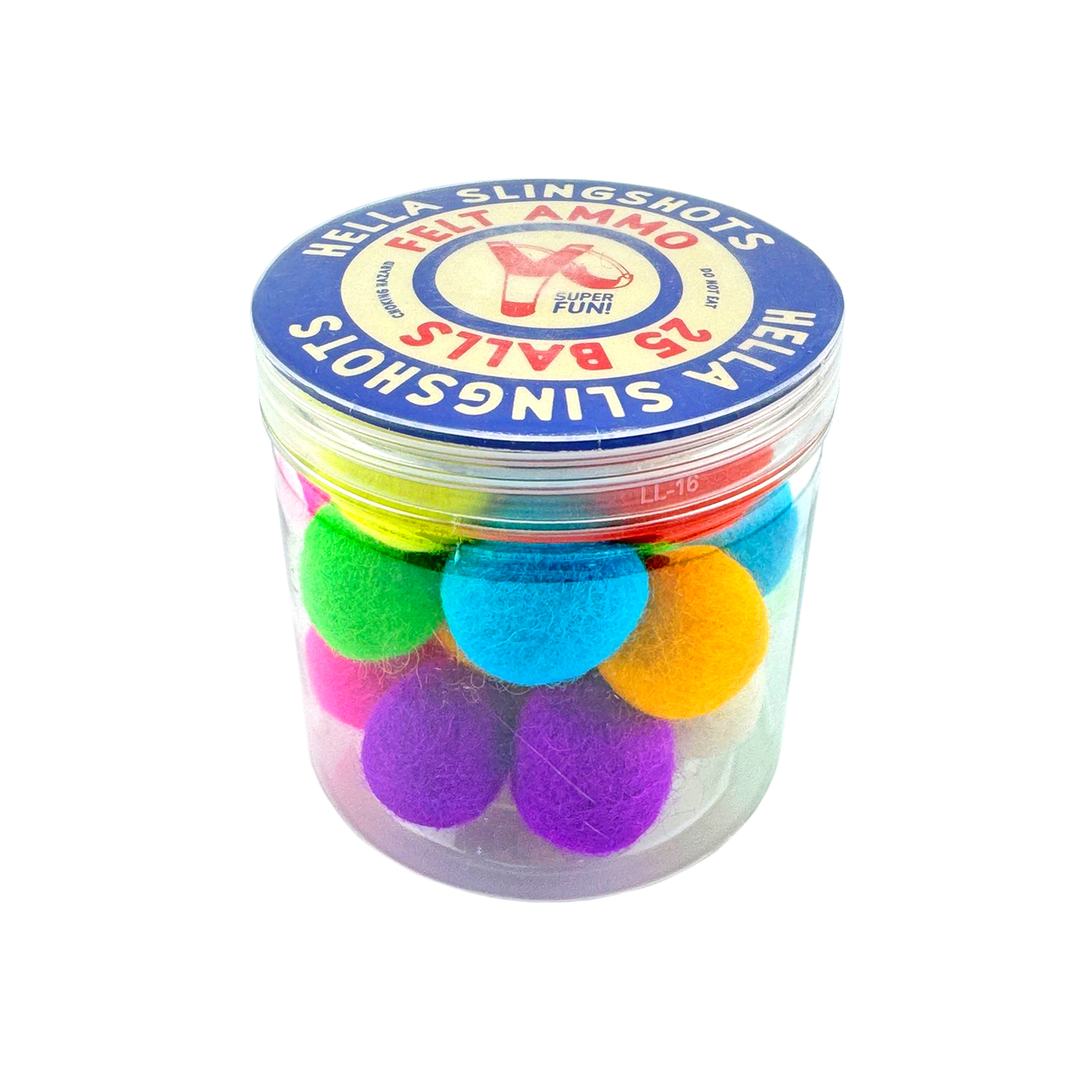 25 Felt Ball Slingshots Ammo Jar (pack of 10)