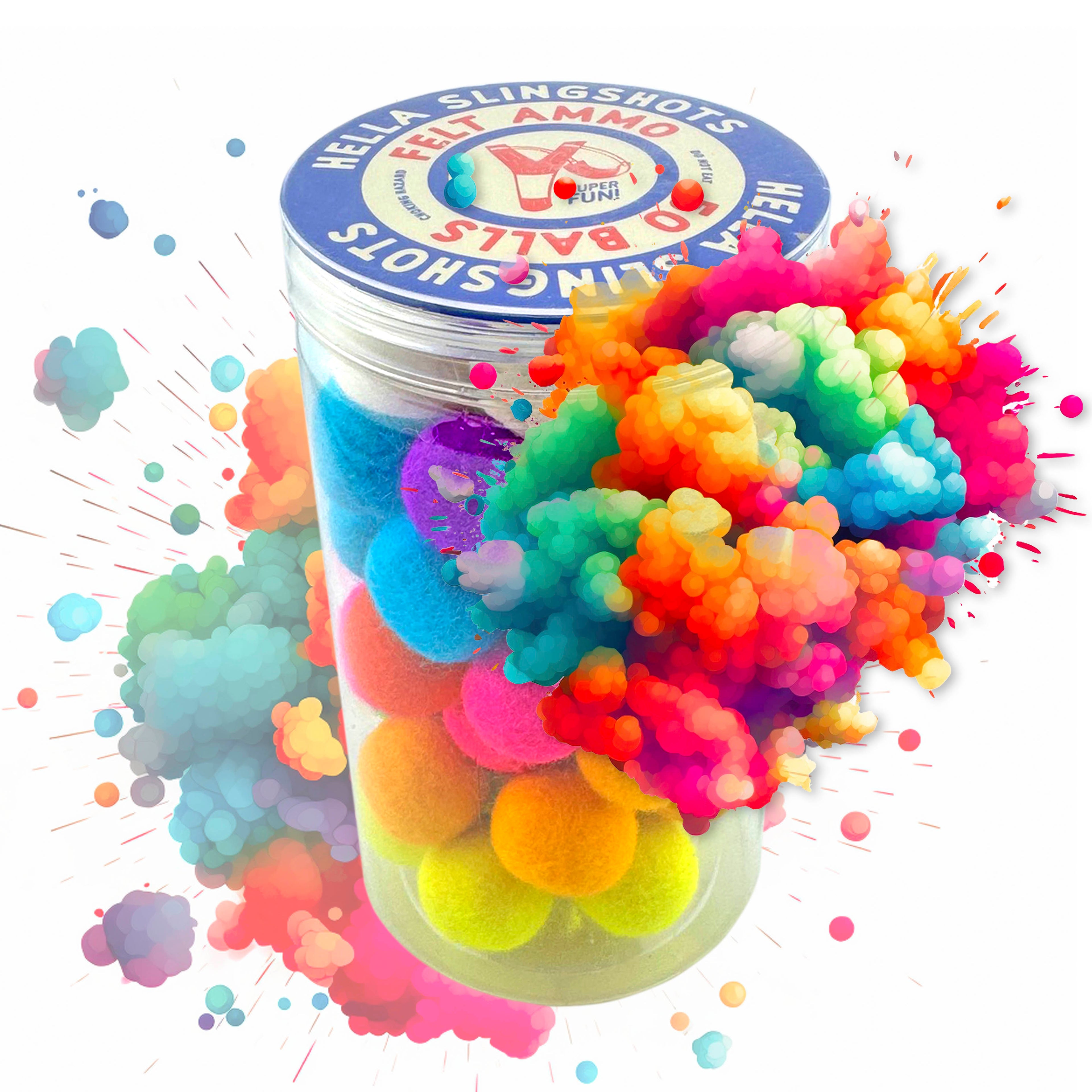 Felt Ball Slingshots Ammo - 50 Balls - Hella Slingshots