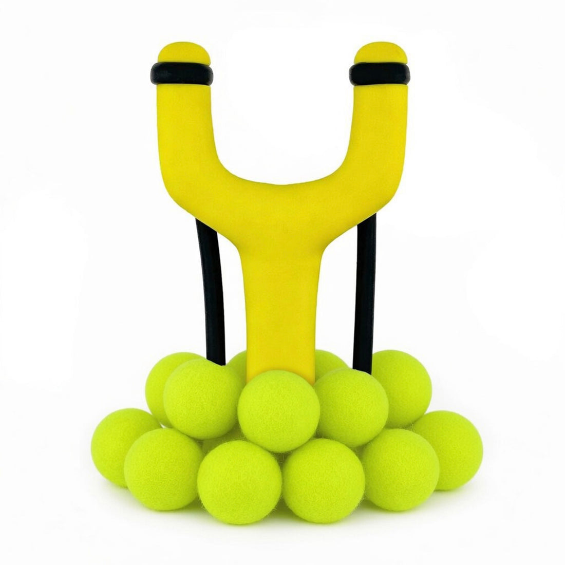 Neon Yellow Trouble Maker Slingshot + Felt Ammo (pack of 10)