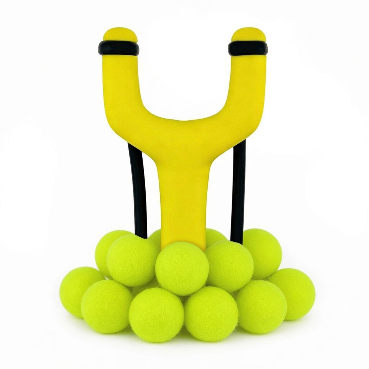 Neon Yellow Trouble Maker Slingshot + Felt Ammo (pack of 10)