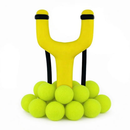 Neon Yellow Trouble Maker Slingshot + Felt Ammo (pack of 10)