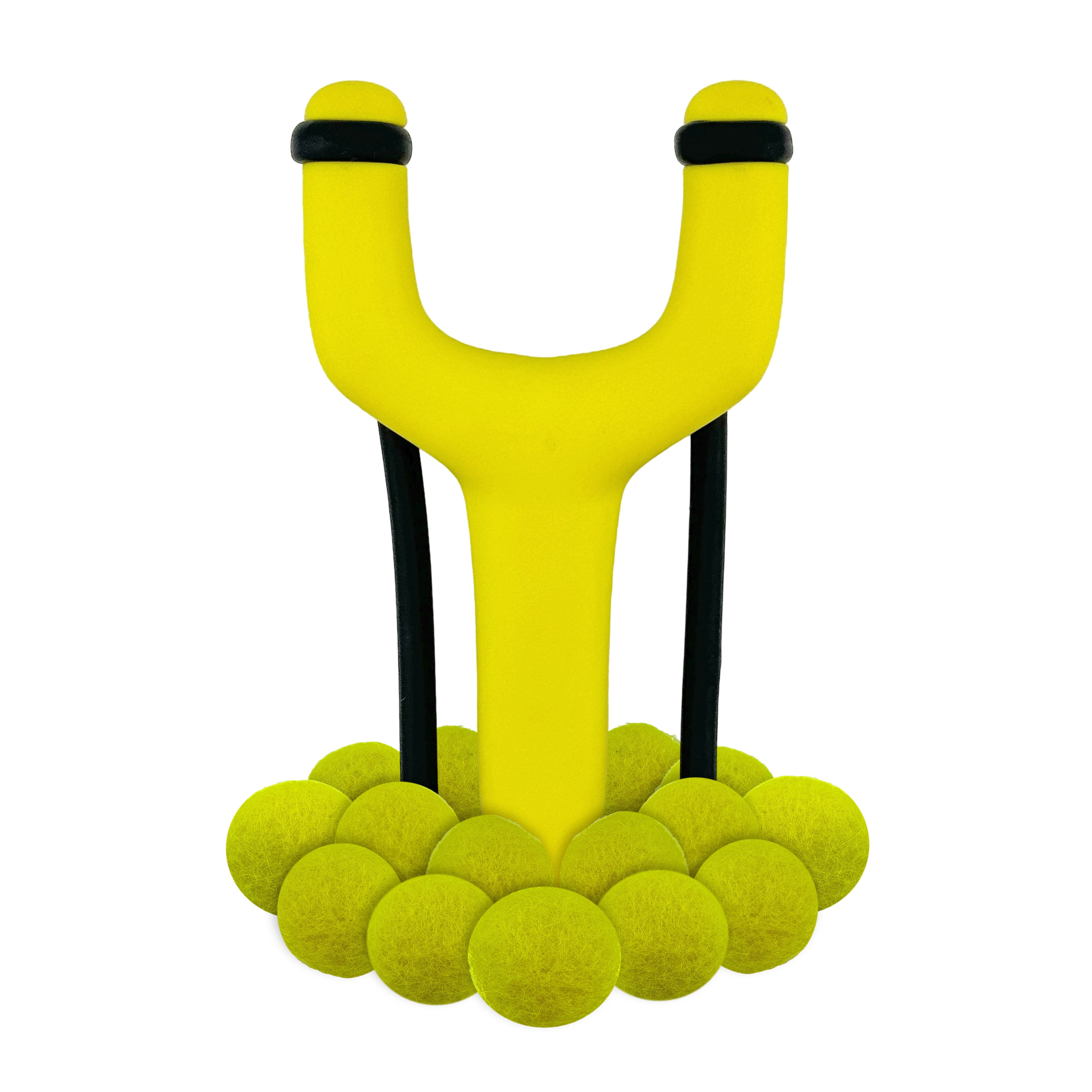 Neon Yellow Trouble Maker Slingshot + Felt Ammo (pack of 10